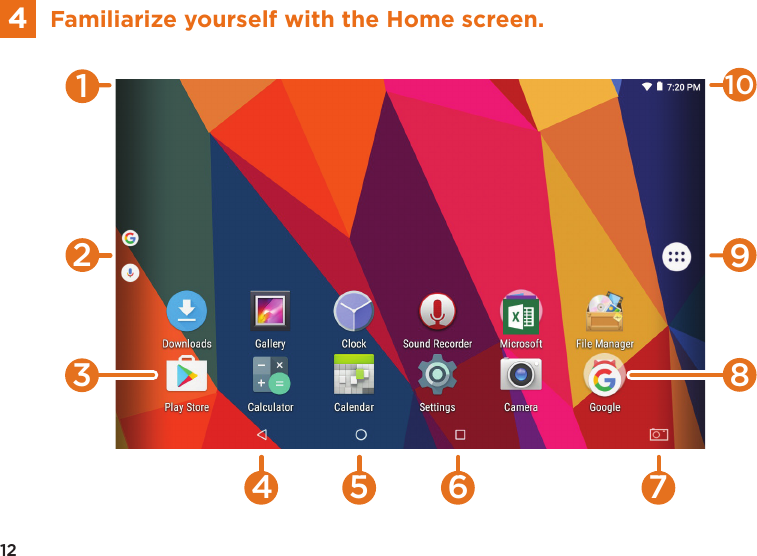 12Familiarize yourself with the Home screen.483254 6 71091