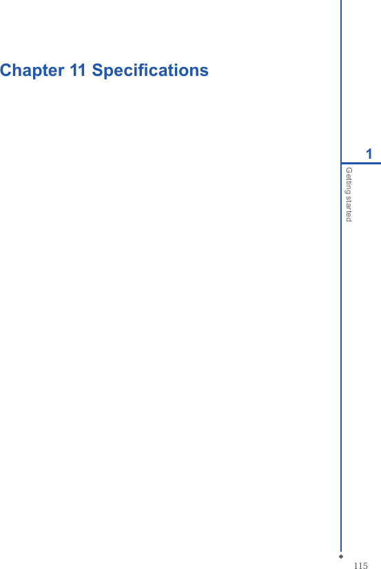 1151Getting startedChapter 11 Speciﬁcations