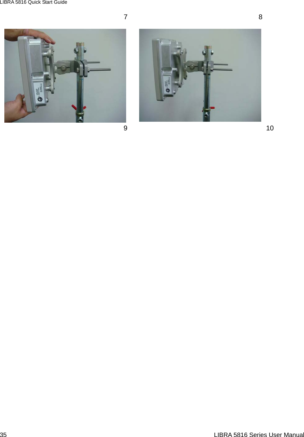 LIBRA 5816 Quick Start Guide 35                                                                  LIBRA 5816 Series User Manual  7 8                                                   9                                        10                                     