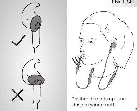 2ENGLISHPosition the microphone close to your mouth.jabrajabra