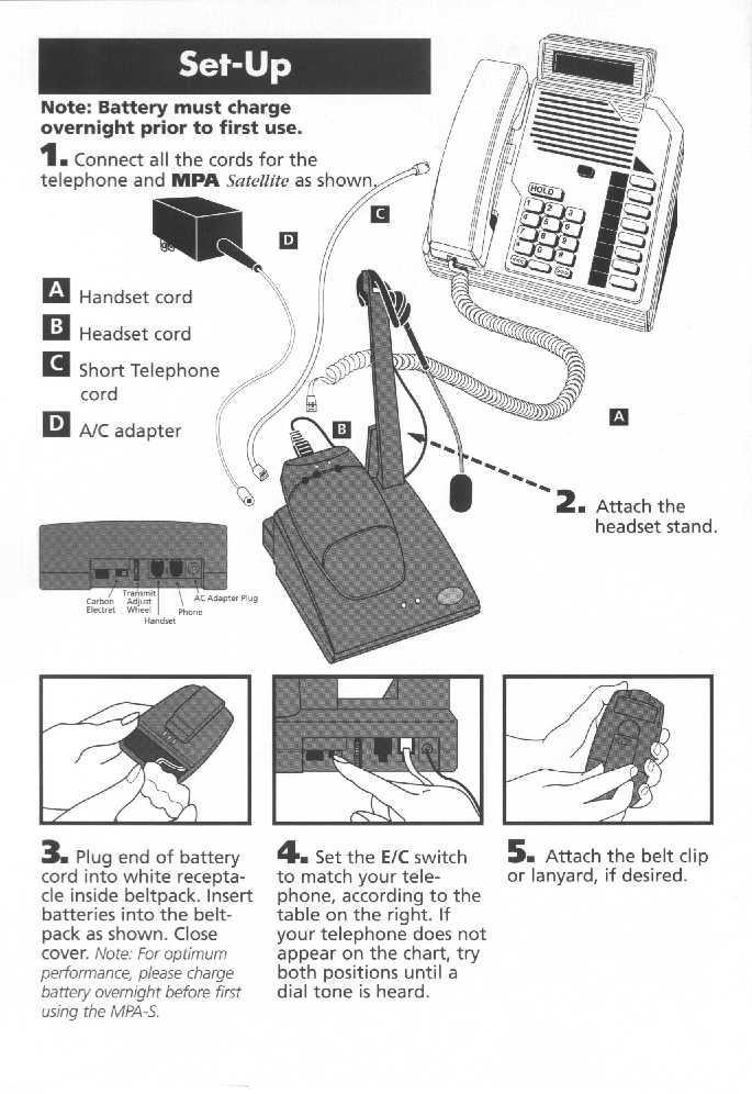 Wireless Telephone Headset Transceiver User Manual
