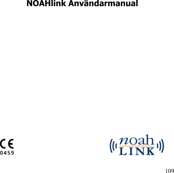   109 NOAHlink Användarmanual                                                                           