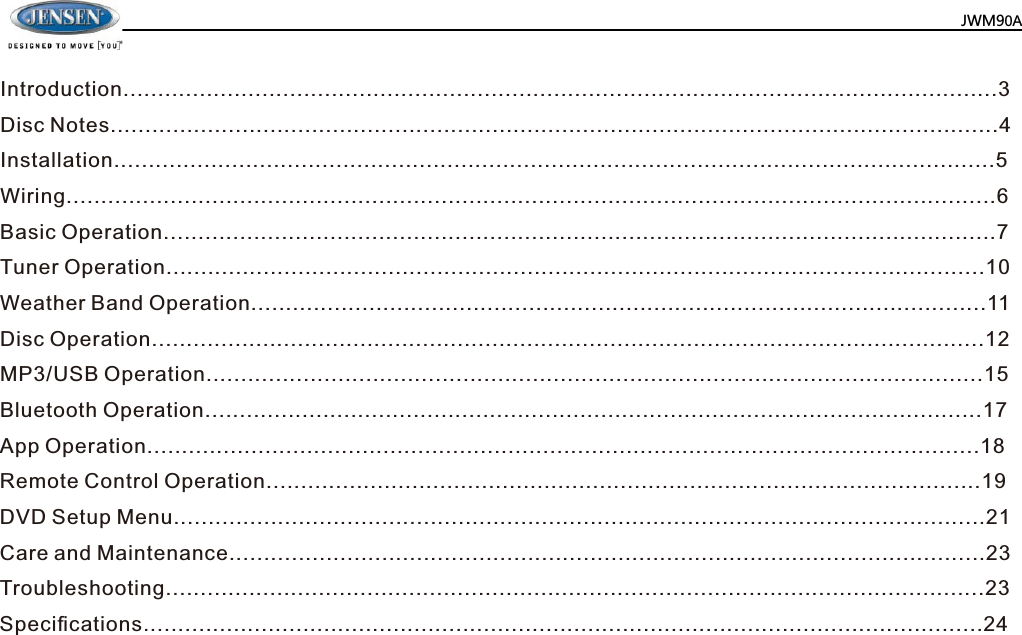 0=3$,QWURGXFWLRQ'LVF1RWHV,QVWDOODWLRQ:LULQJ%DVLF2SHUDWLRQ7XQHU2SHUDWLRQ:HDWKHU%DQG2SHUDWLRQ'LVF2SHUDWLRQ0386%2SHUDWLRQ%OXHWRRWK2SHUDWLRQ$SS2SHUDWLRQ5HPRWH&amp;RQWURO2SHUDWLRQ'9'6HWXS0HQX&amp;DUHDQG0DLQWHQDQFH7URXEOHVKRRWLQJ6SHFL&iquest;FDWLRQV