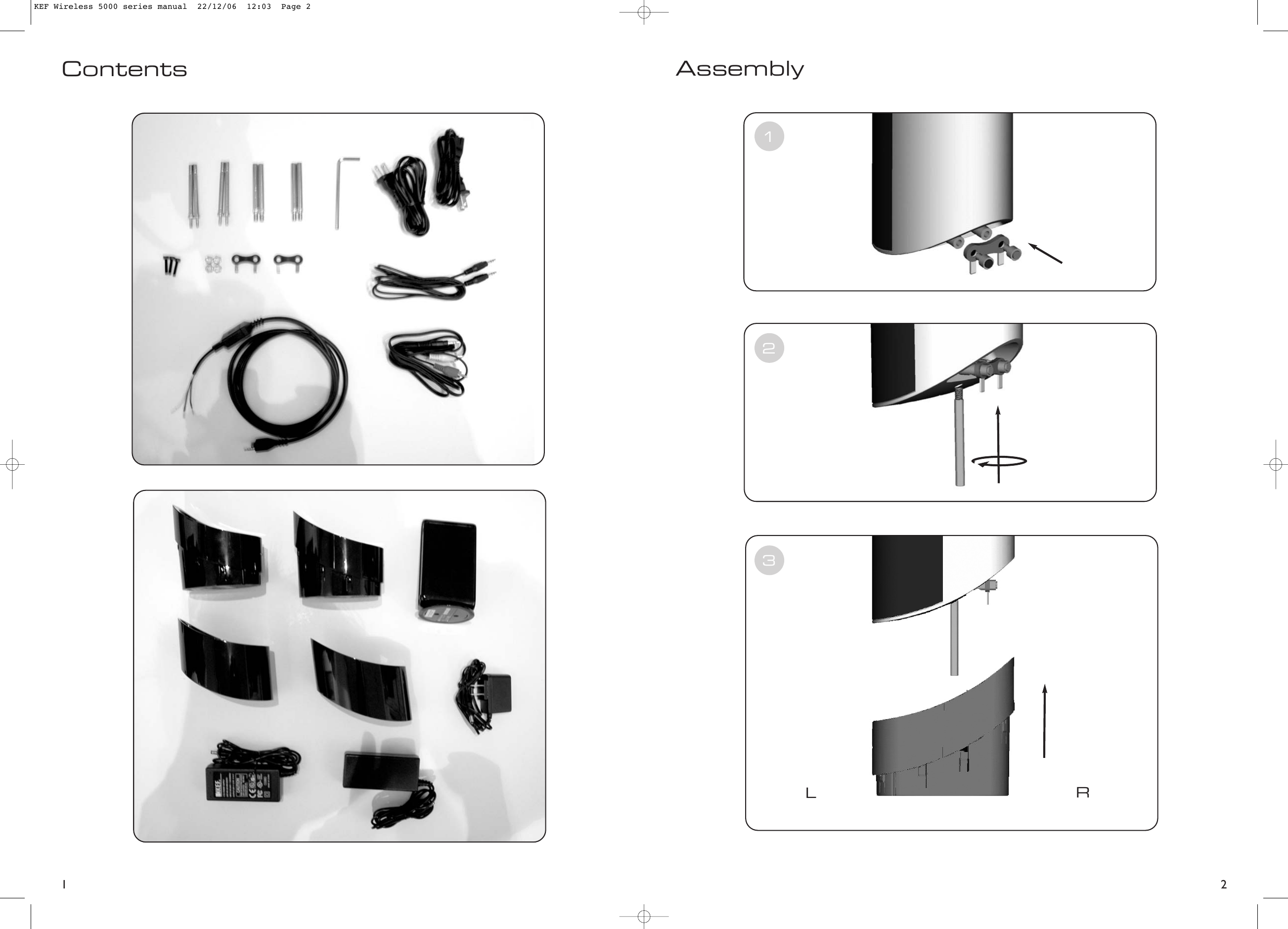 1 2ContentsAssembly123LRKEF Wireless 5000 series manual  22/12/06  12:03  Page 2