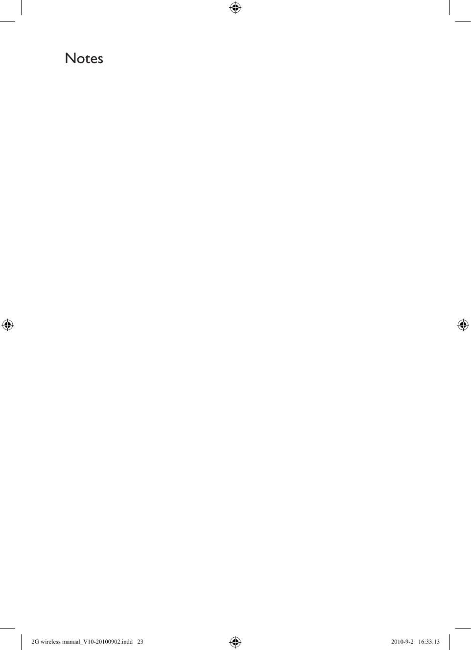 Specifications Notes2G wireless manual_V10-20100902.indd   23 2010-9-2   16:33:13