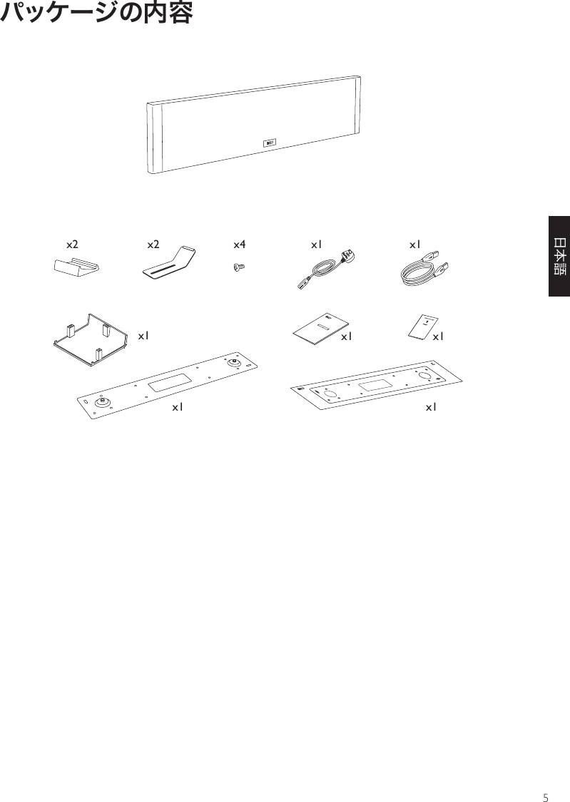 5パッケージの内容x1 x1x4x1x2 x2x1x1 x1x1