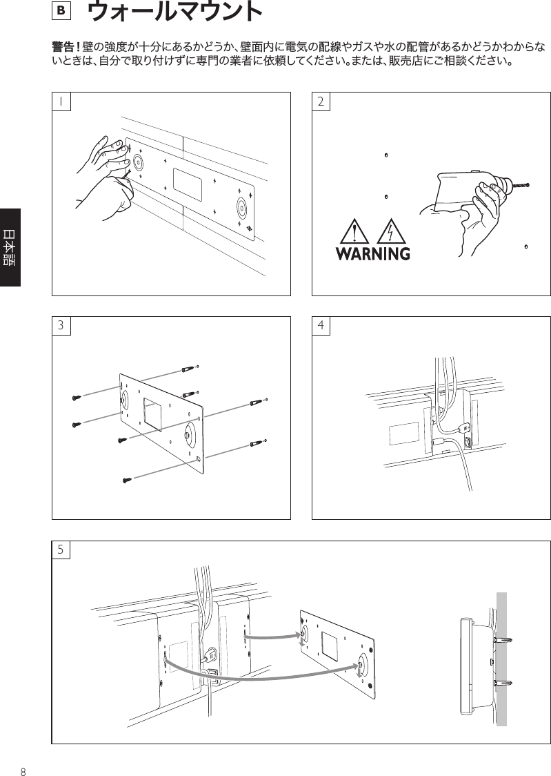8B  ウォールマウント警告！13524