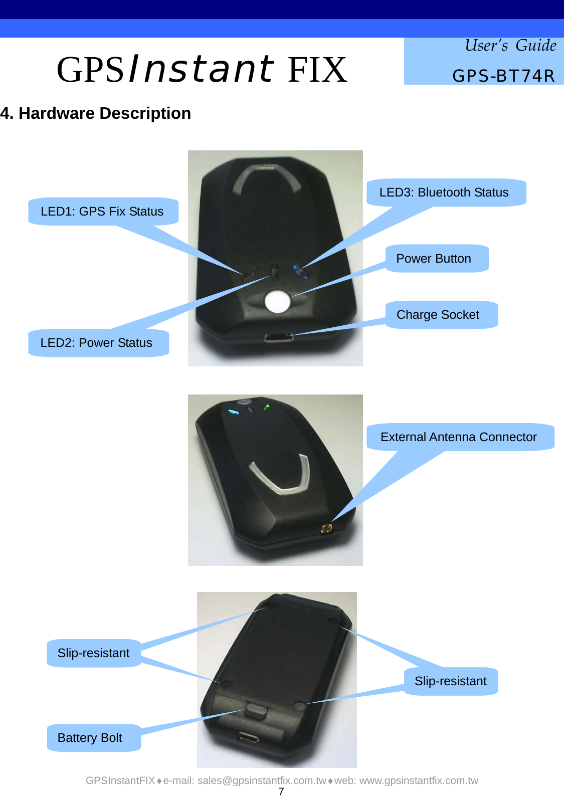 GPS Instant Fix Technology GPSBT74R GPS Instant FIX User Manual GPS