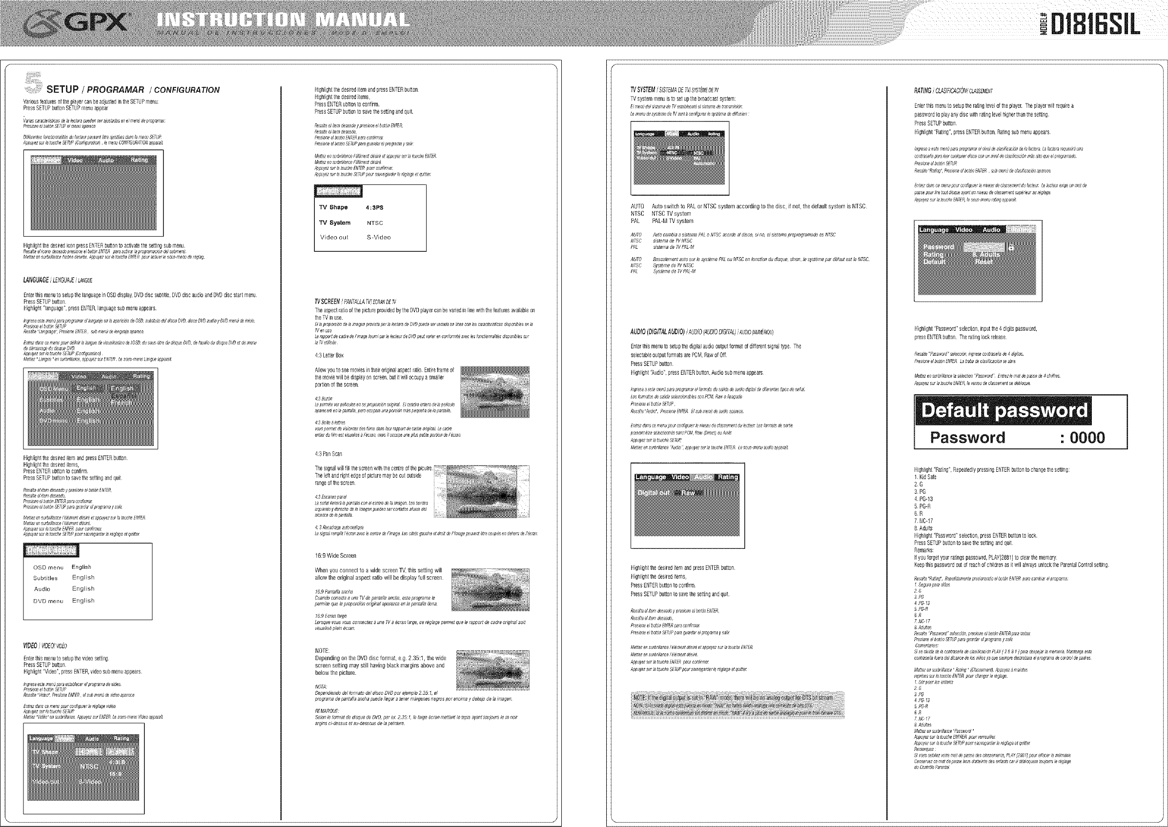 Page 5 of 6 - GPX  DVD Systems Manual L0701555