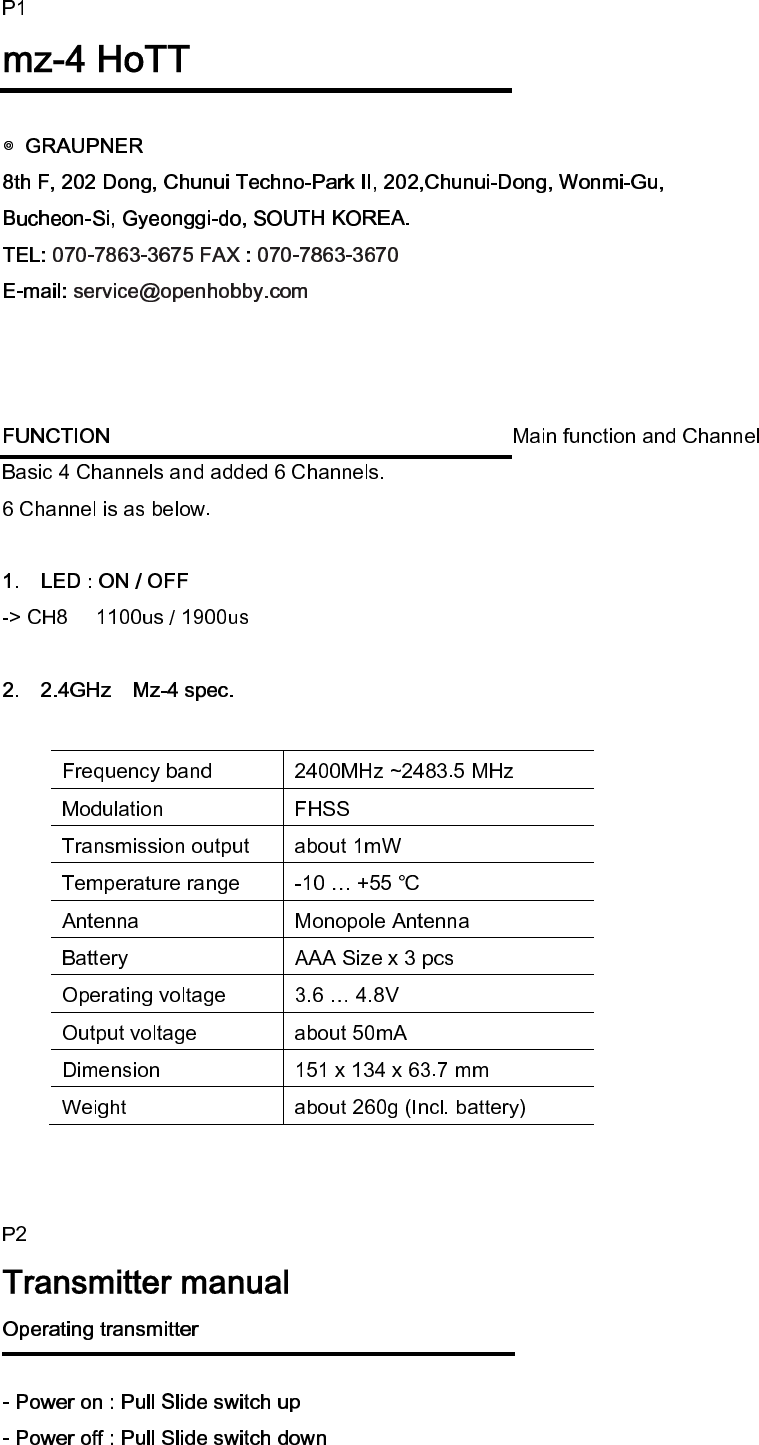 mz-4 HoTT Transmitter manual 