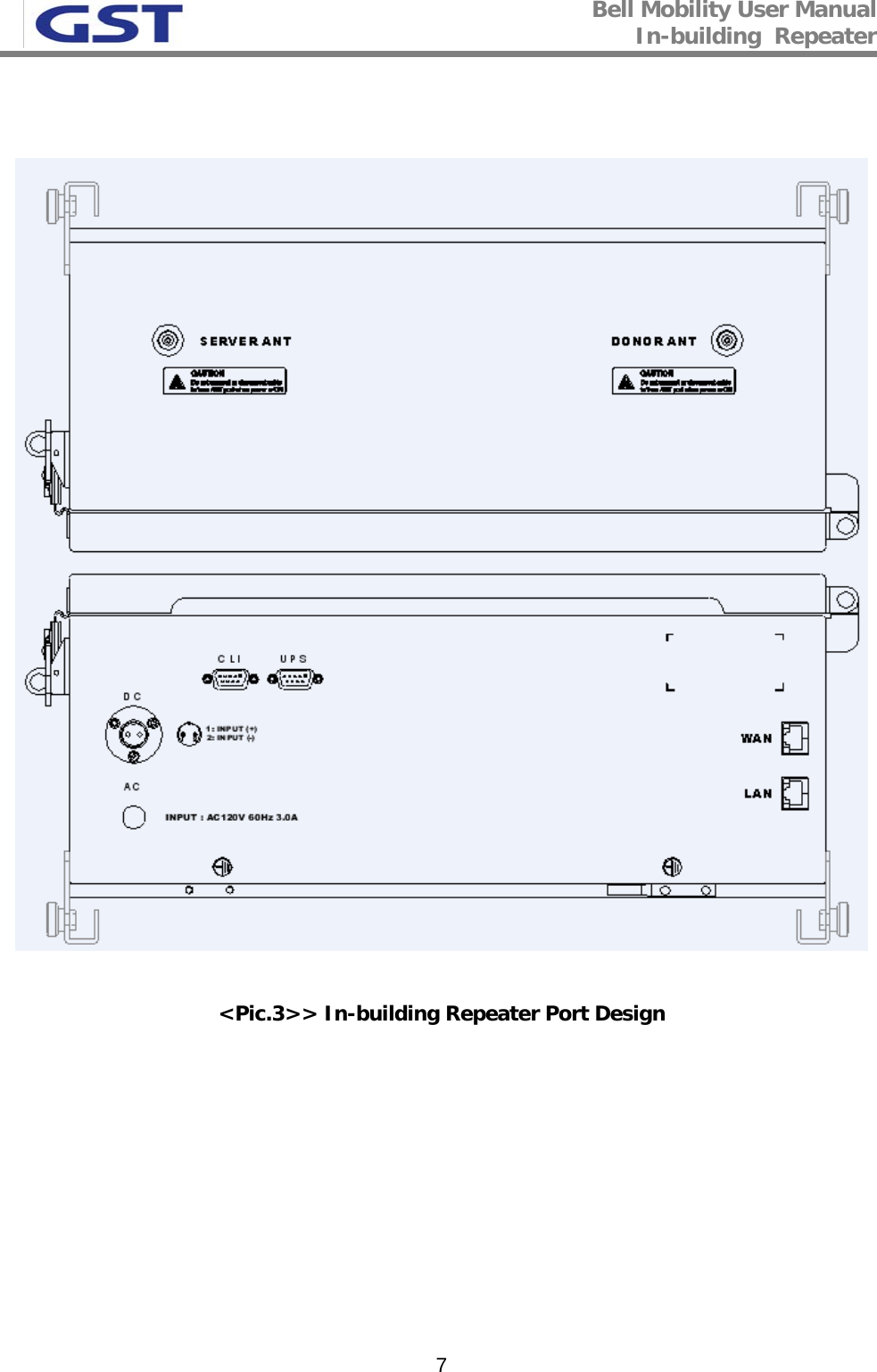 Bell Mobility User Manual In-building  Repeater   7    &lt;Pic.3&gt;&gt; In-building Repeater Port Design 