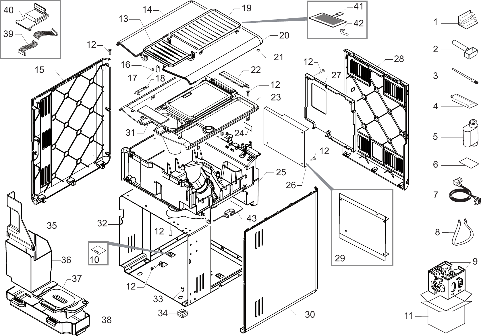Gaggia Accademia Parts Diagram Sup038G_E74148_01_rev02 User Manual