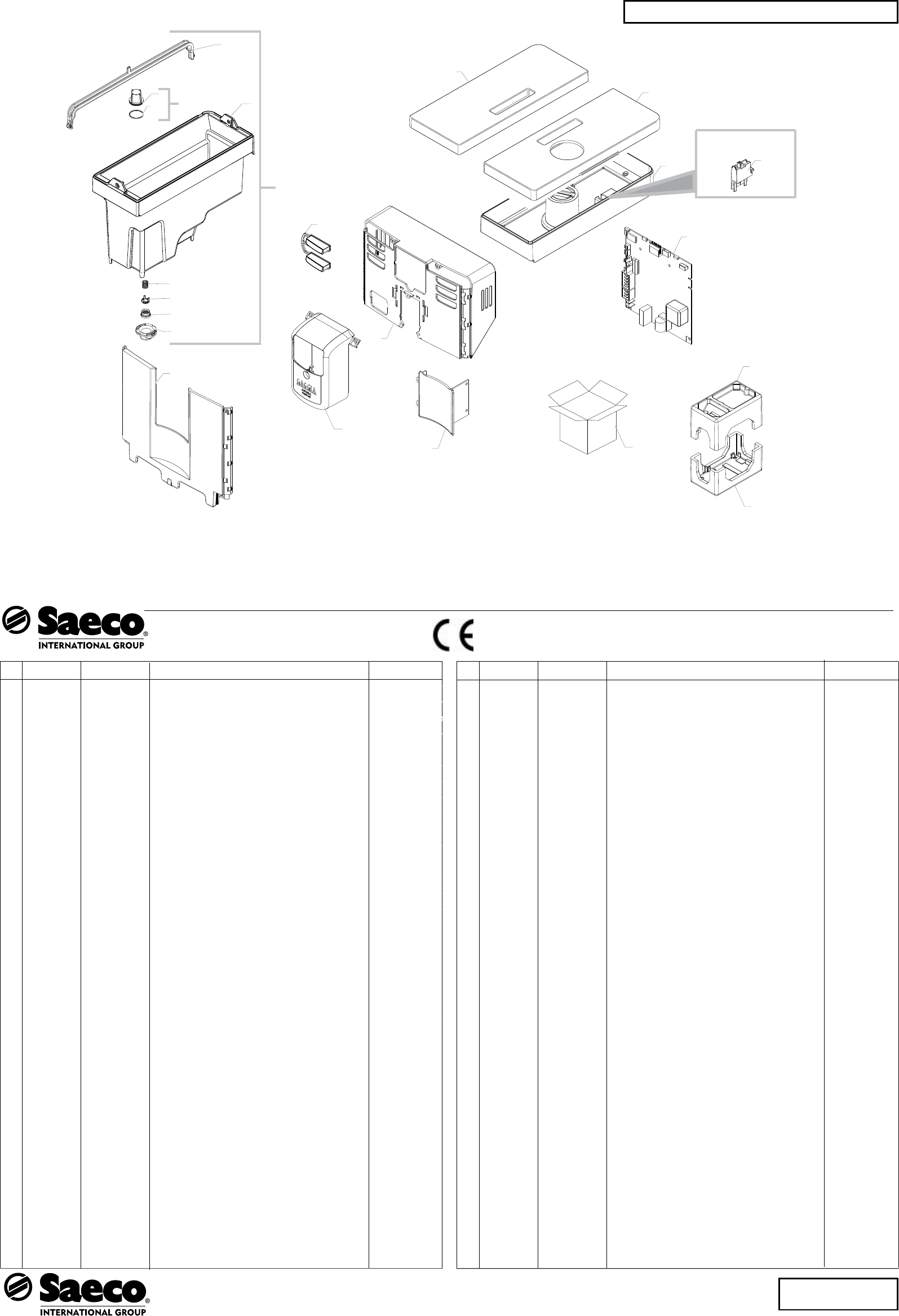 Gaggia Anima Prestige Parts Diagram User Manual