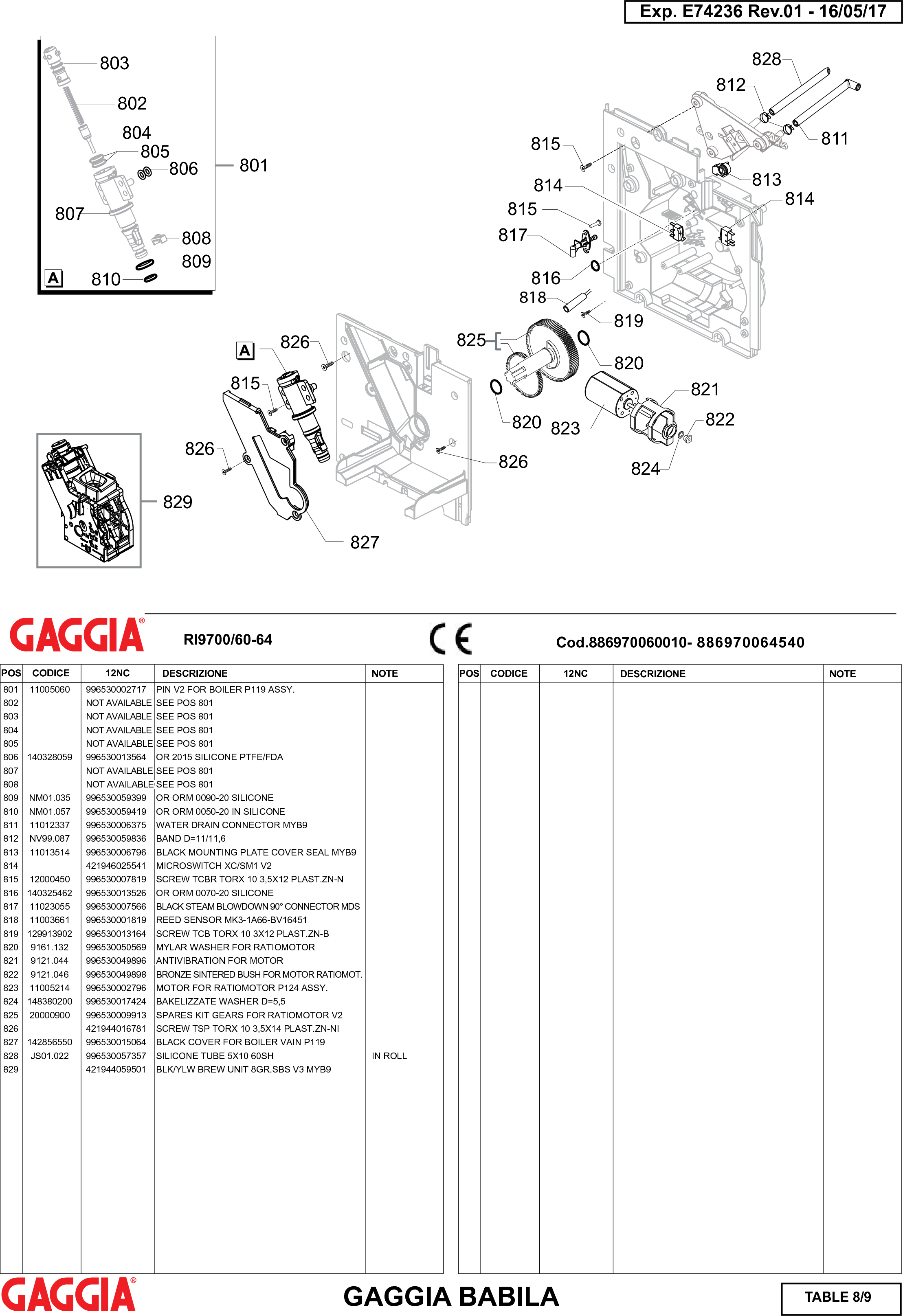 Page 8 of 9 - Gaggia Babila Parts Diagram User Manual