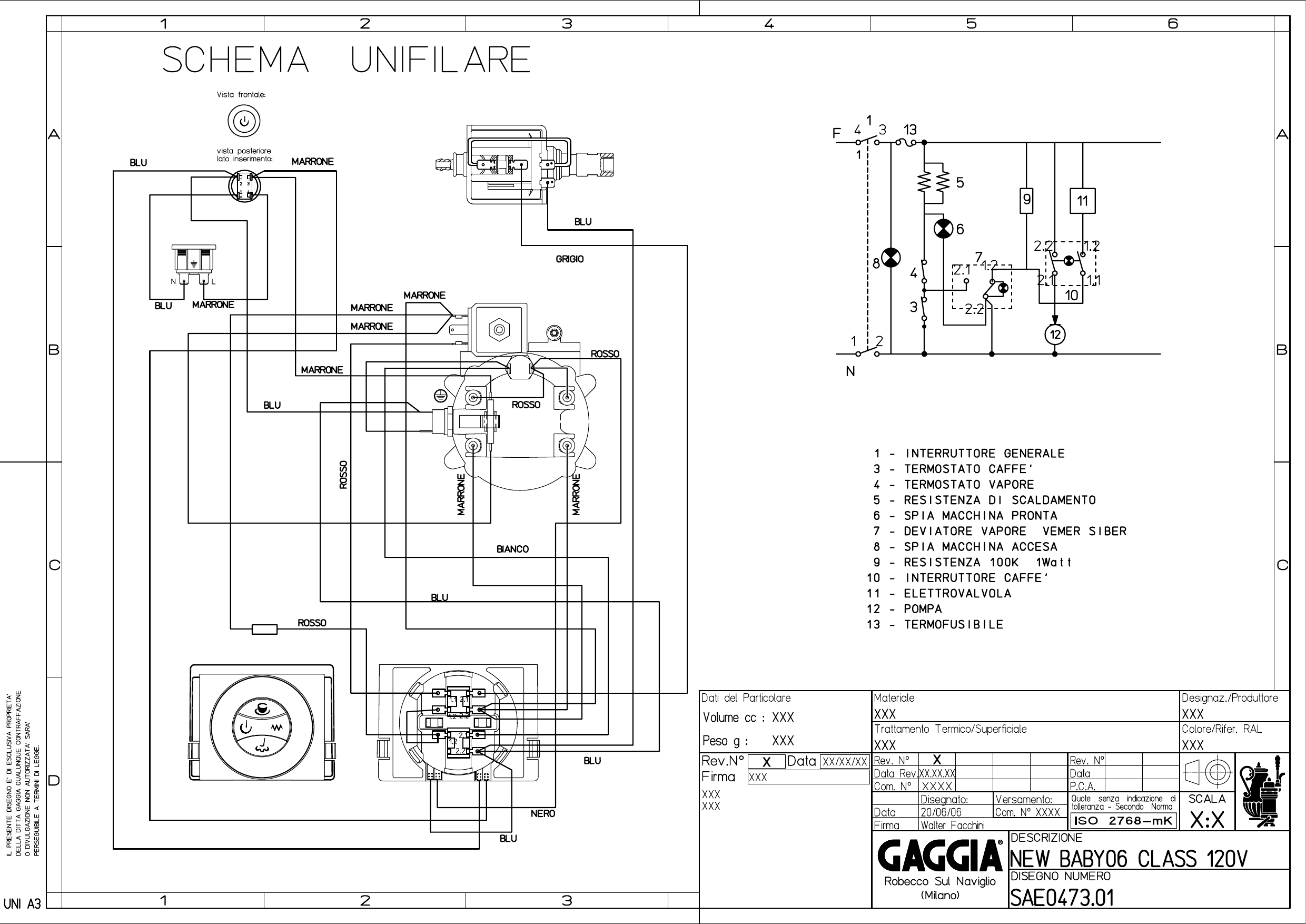 Page 1 of 1 - Gaggia Baby Class Wiring Diagram ME10 User Manual