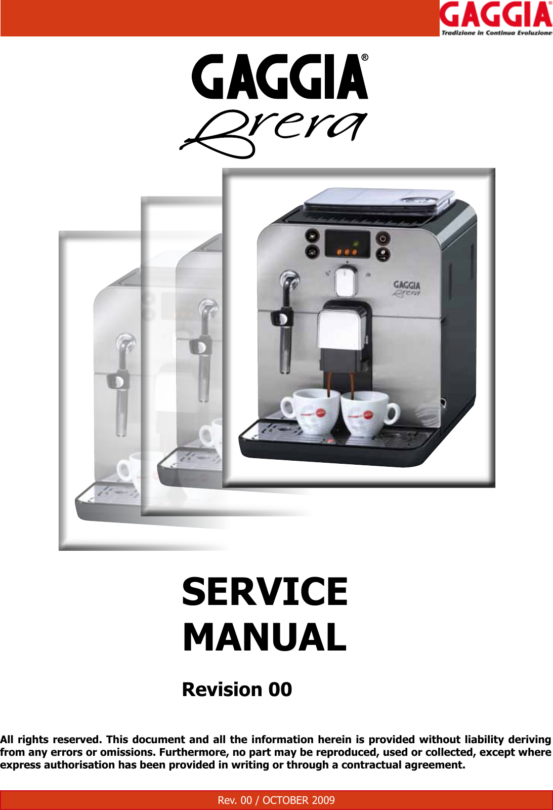 Gaggia Brera Service Manual User