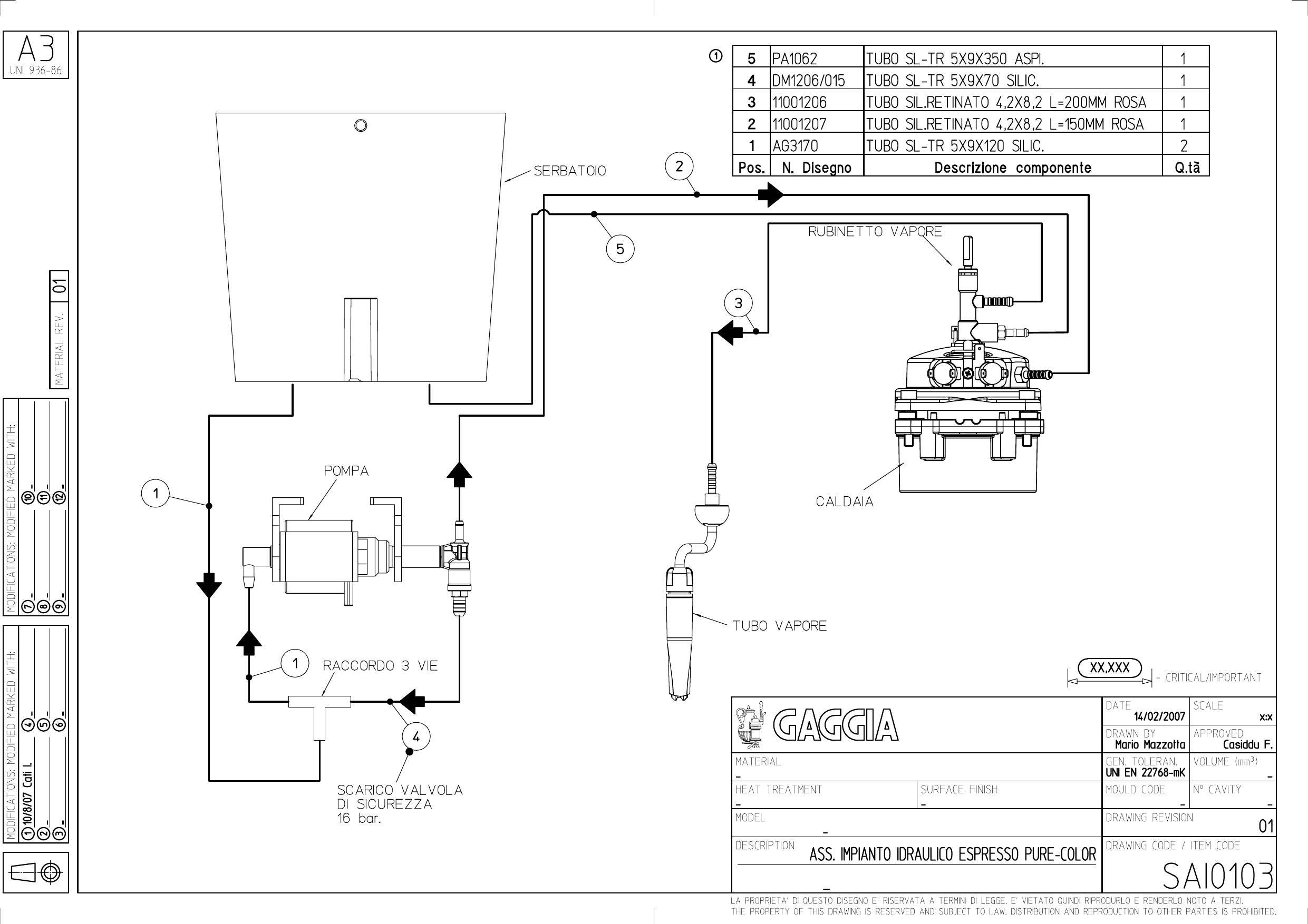 Page 1 of 1 - Gaggia Espresso Color And Pure Hydraulic Diagram ME10 User Manual