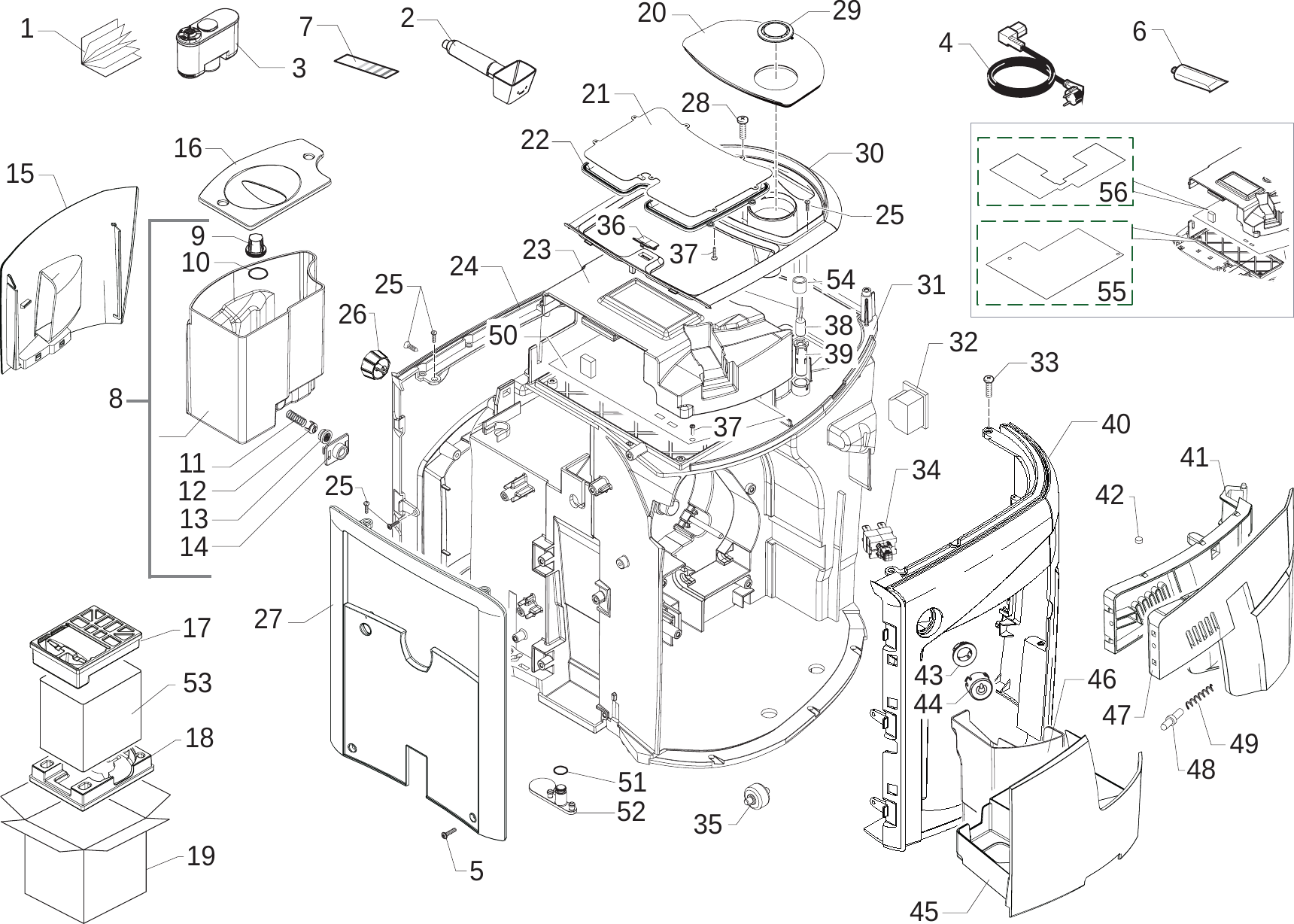 Page 1 of 10 - Gaggia Platinum Vision Parts Diagram User Manual