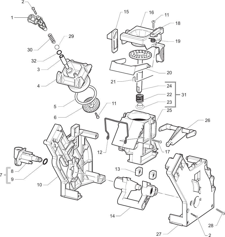 Page 11 of 12 - Gaggia Unica Parts Diagram With New Top Cover Sup035G_E74155_01_rev02 User Manual