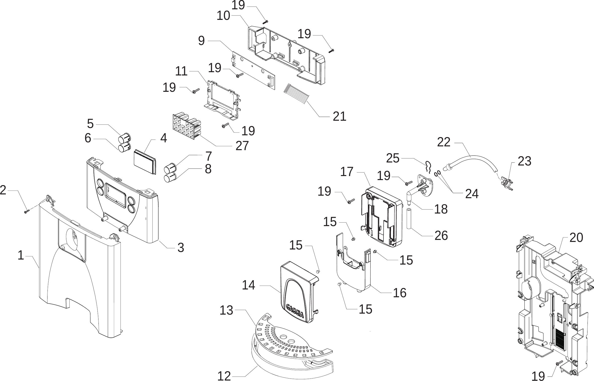 Page 3 of 12 - Gaggia Unica Parts Diagram With New Top Cover Sup035G_E74155_01_rev02 User Manual