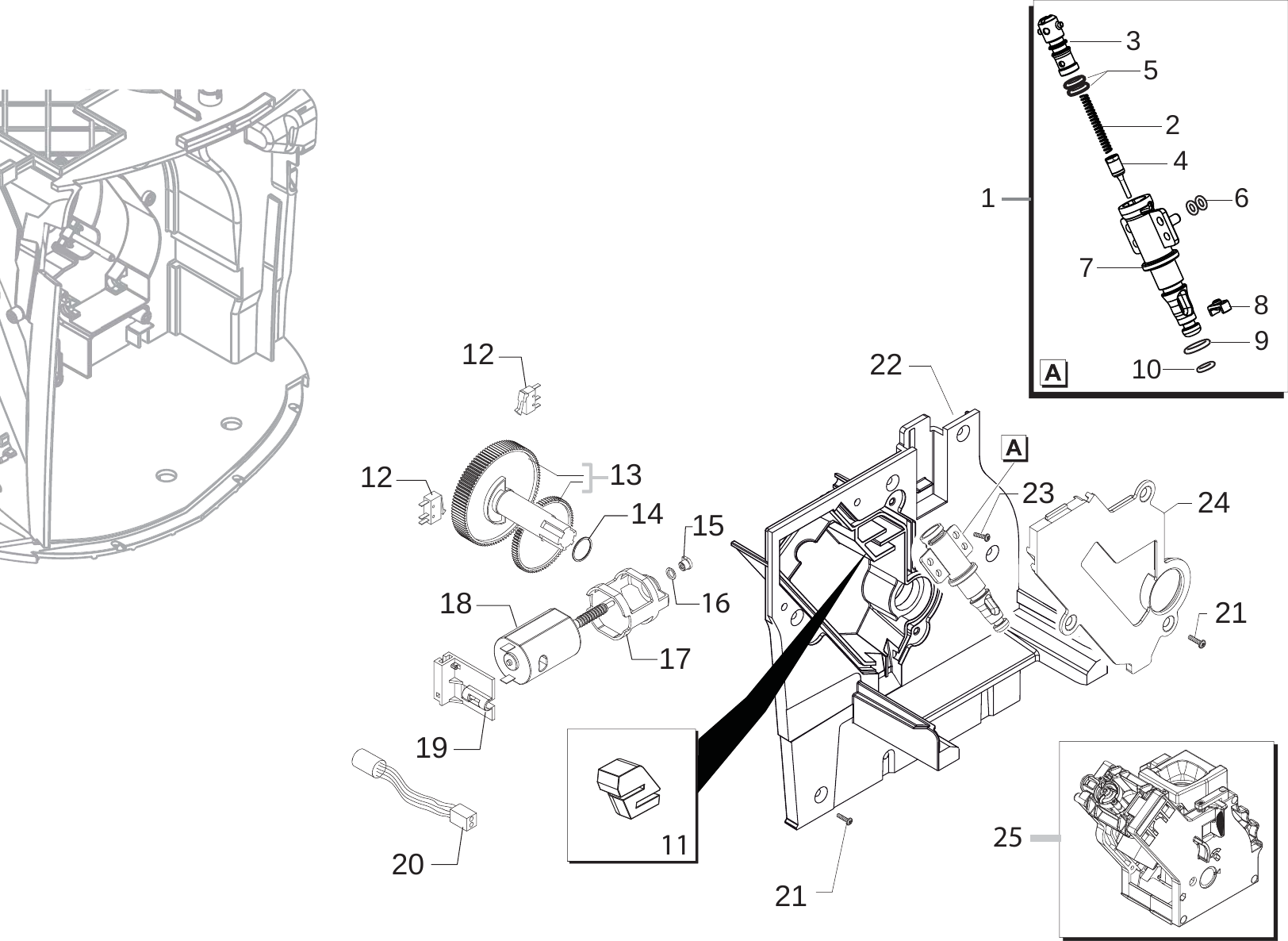 Page 9 of 12 - Gaggia Unica Parts Diagram With New Top Cover Sup035G_E74155_01_rev02 User Manual