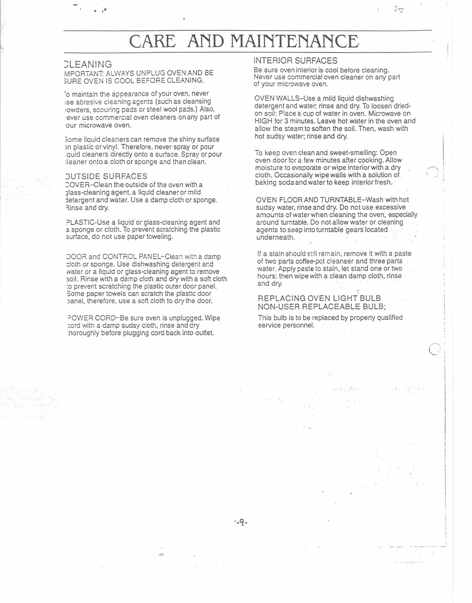 Microwave Oven User Manual