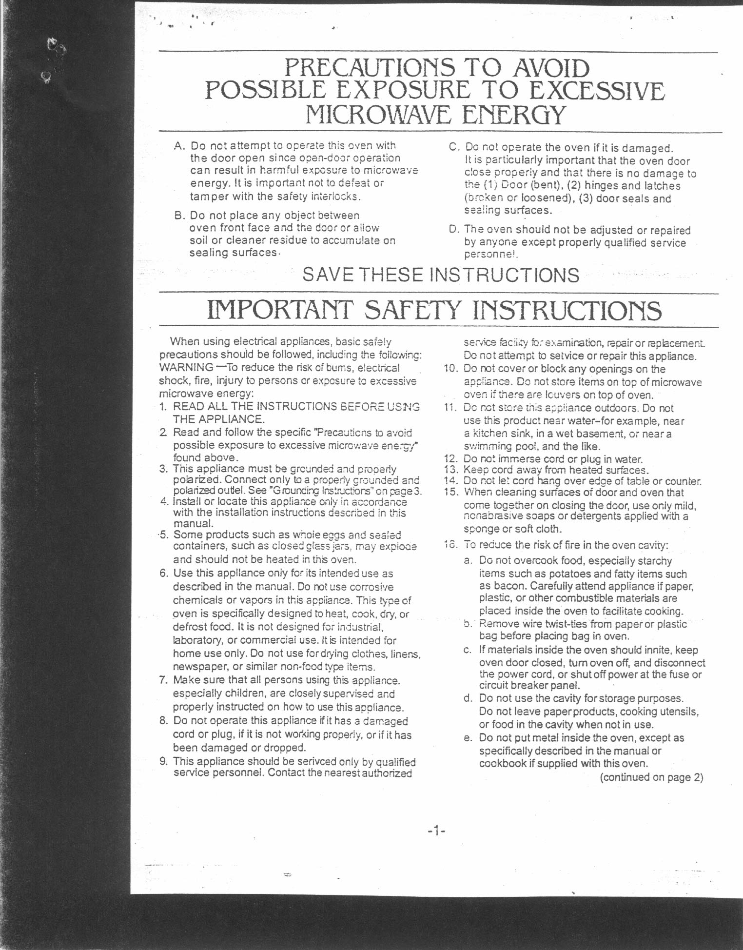 Microwave Oven User Manual