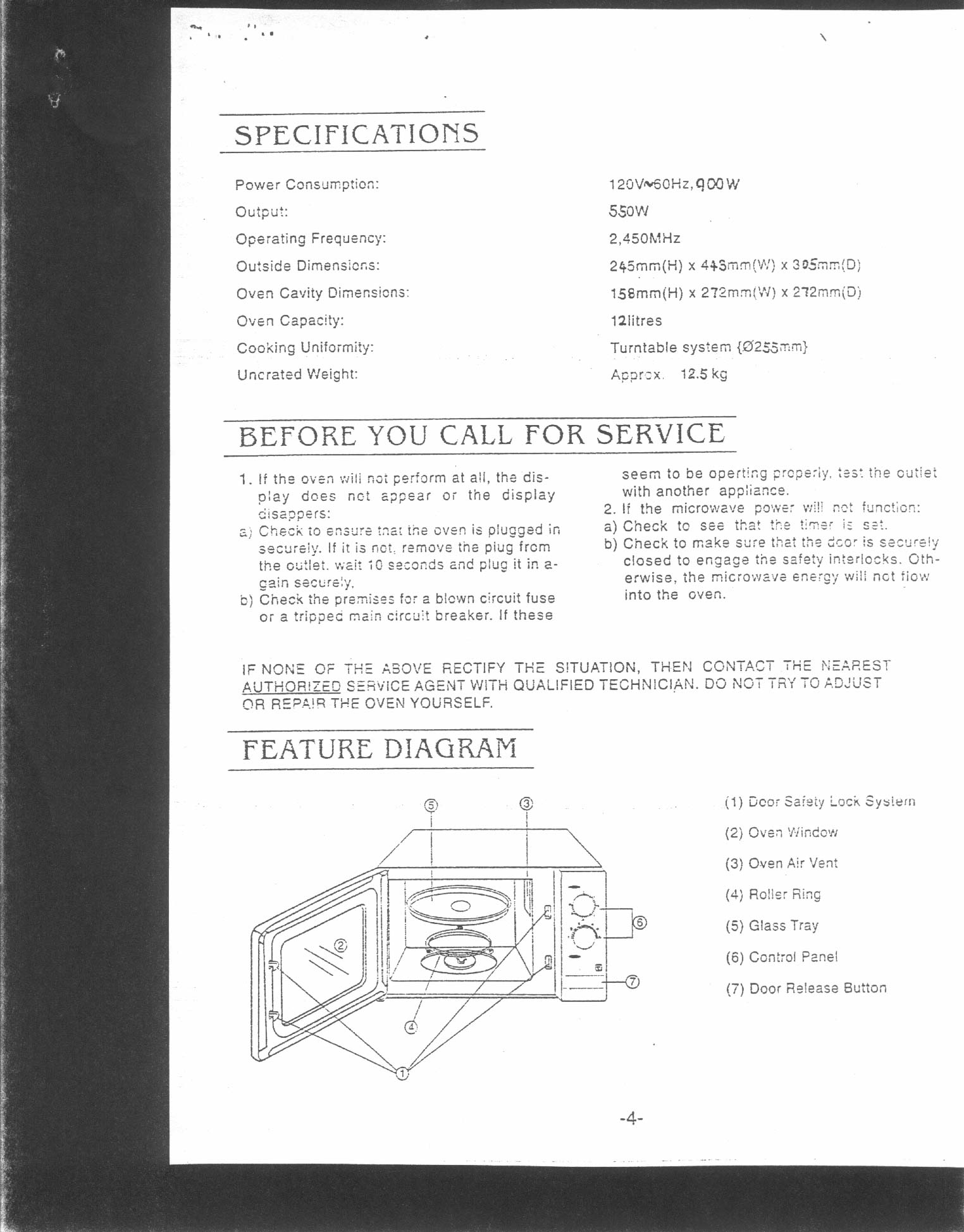 Microwave Oven User Manual
