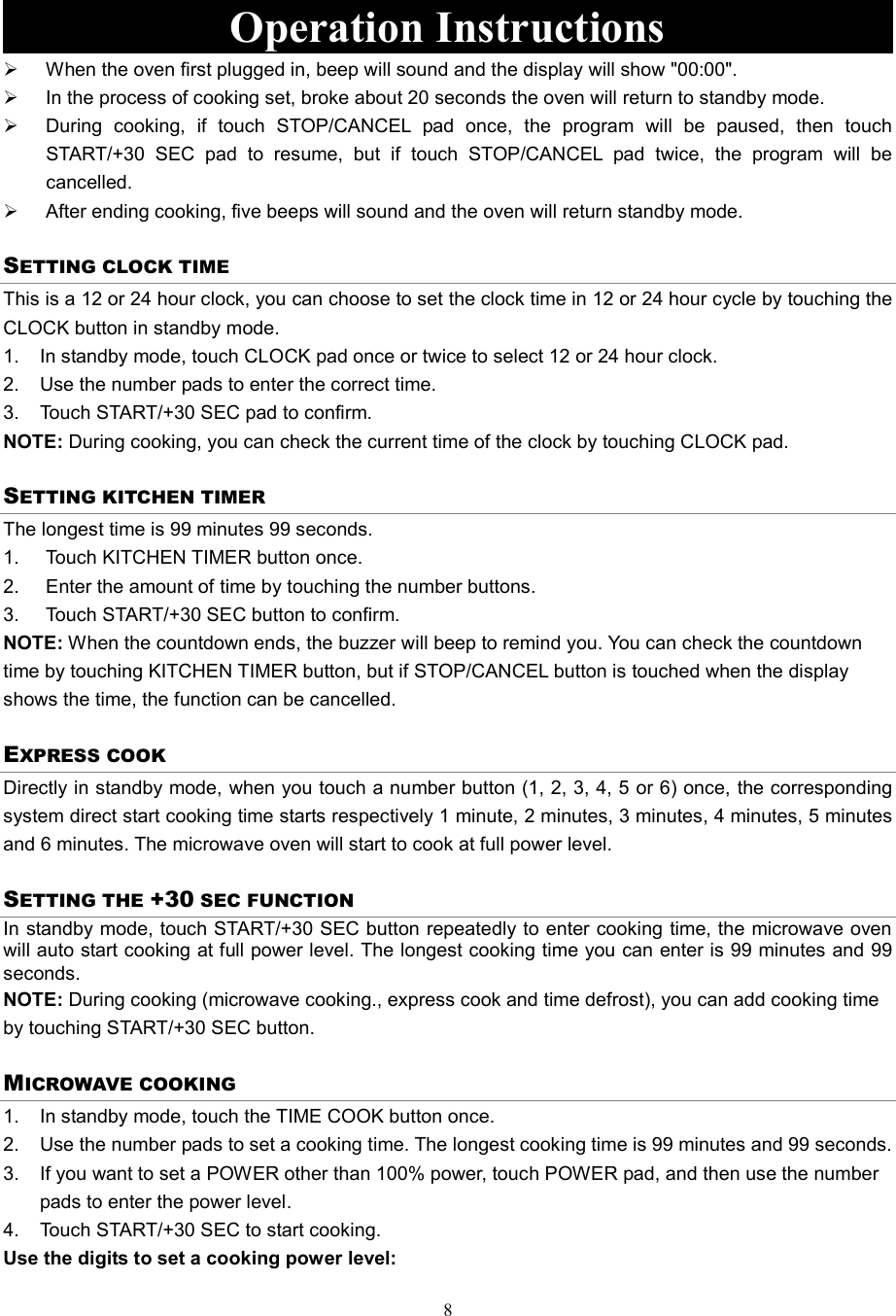 Page 8 of Galanz 7020007 Microwave Oven User Manual JS1M0609 23556 004