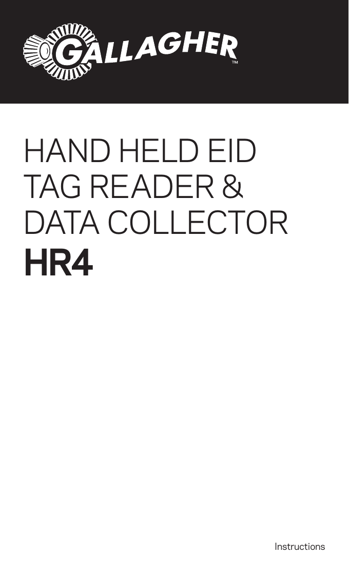 InstructionsHAND HELD EID TAG READER &amp; DATA COLLECTORHR4