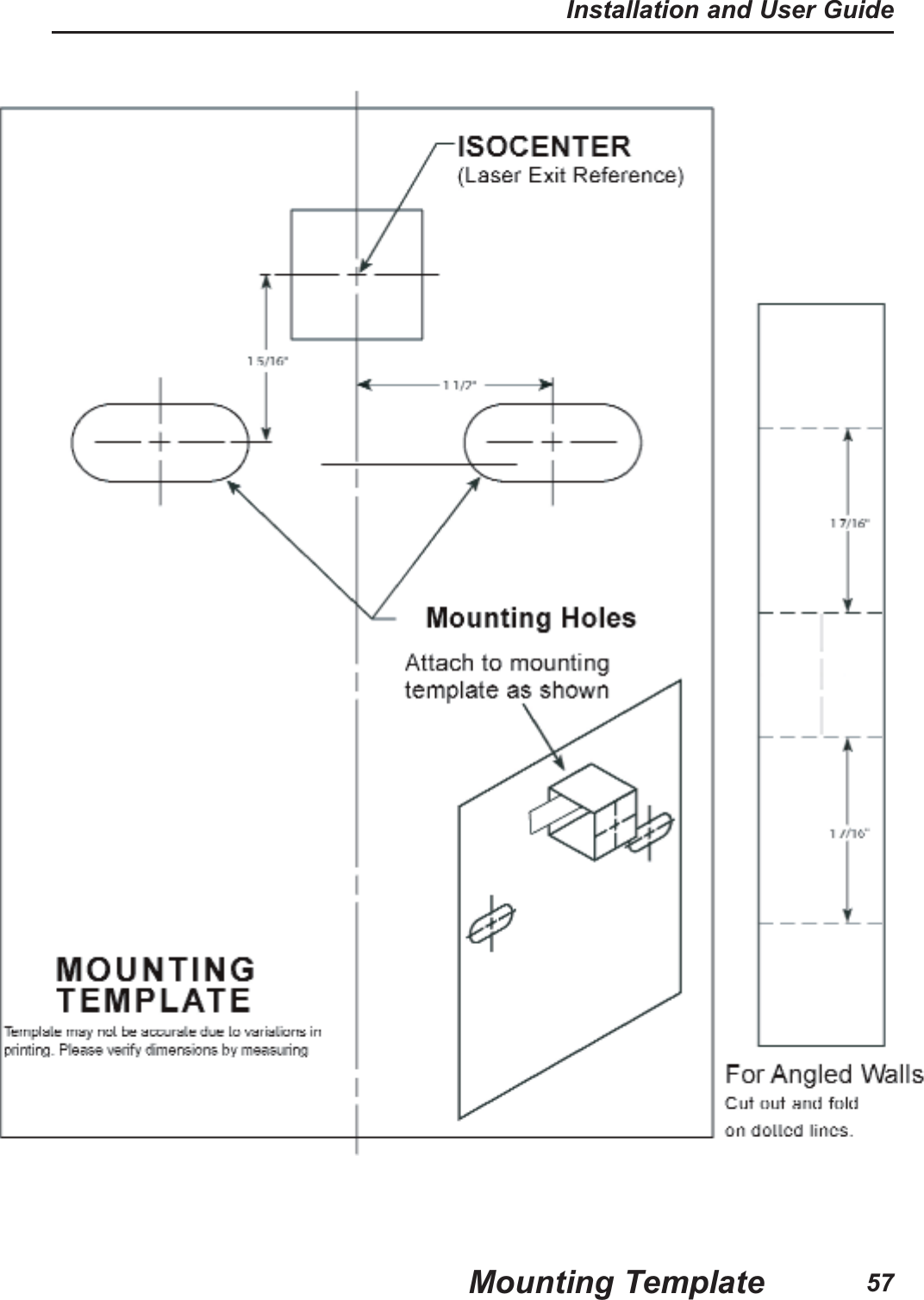 Mounting TemplateInstallation and User Guide57