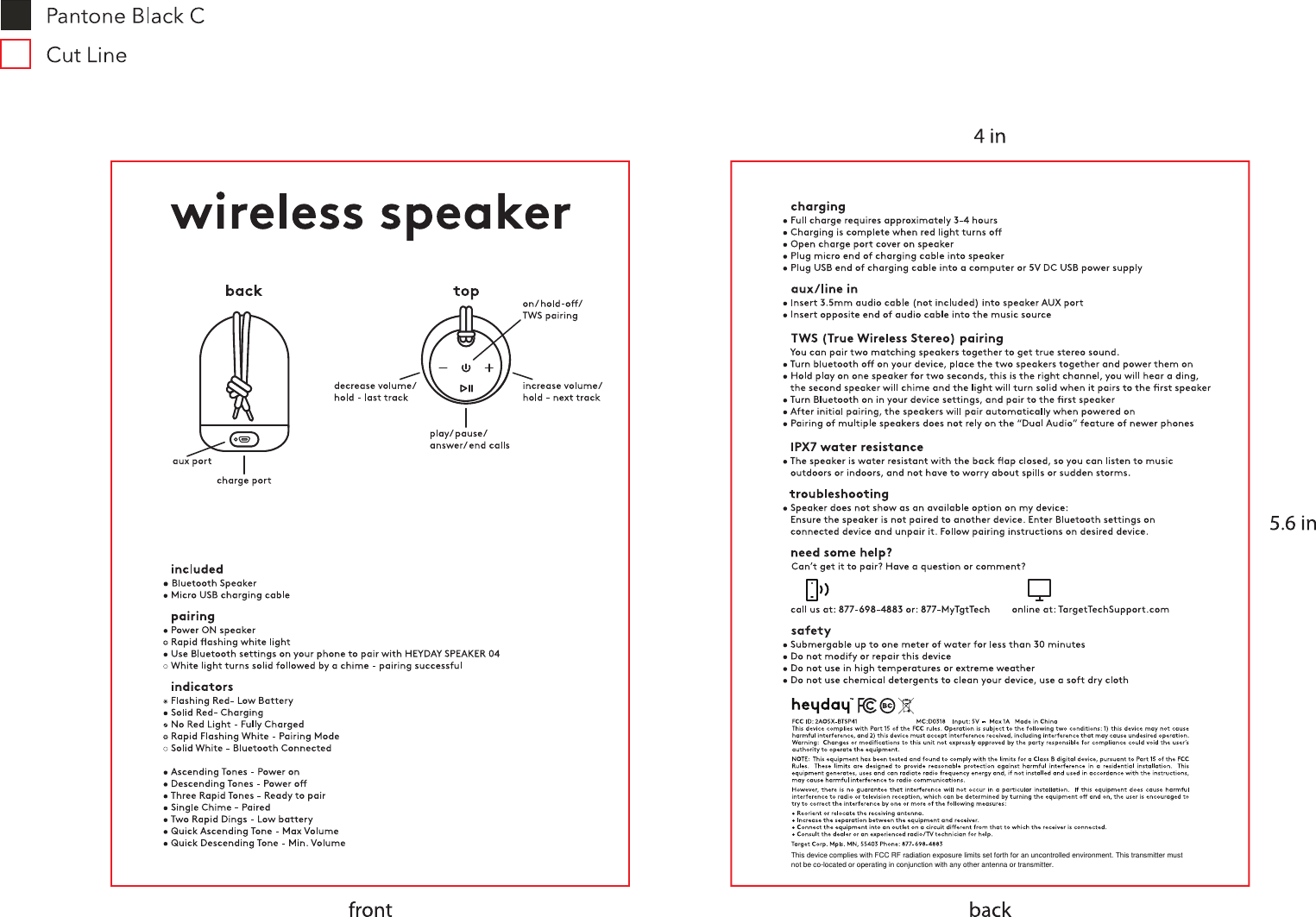Page 1 of Ganzhou Dehuida Technology BTSP41 Wireless Speaker User Manual btsp 41 UPDATED 3 01 CURVES