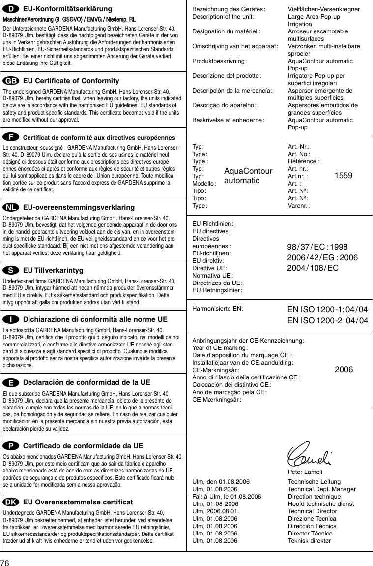 Page 11 of 12 - Gardena Gardena-Aquacontour-Automatic-Pop-Up-1559-Users-Manual- 1559-29.960.03_04.12.2008  Gardena-aquacontour-automatic-pop-up-1559-users-manual