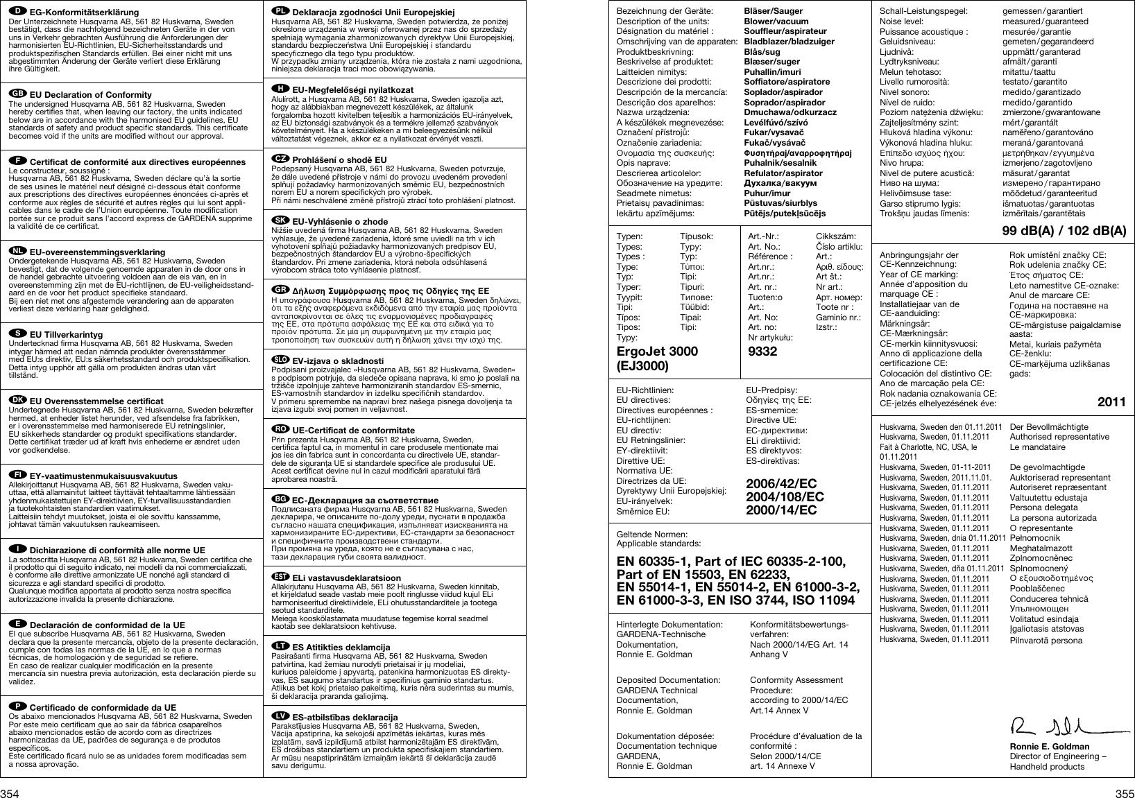 Page 9 of 10 - Gardena Gardena-Ergojet-Ej3000-Users-Manual- OM, Gardena, Blower/vacuum, Art 09332-20, 2012-01  Gardena-ergojet-ej3000-users-manual