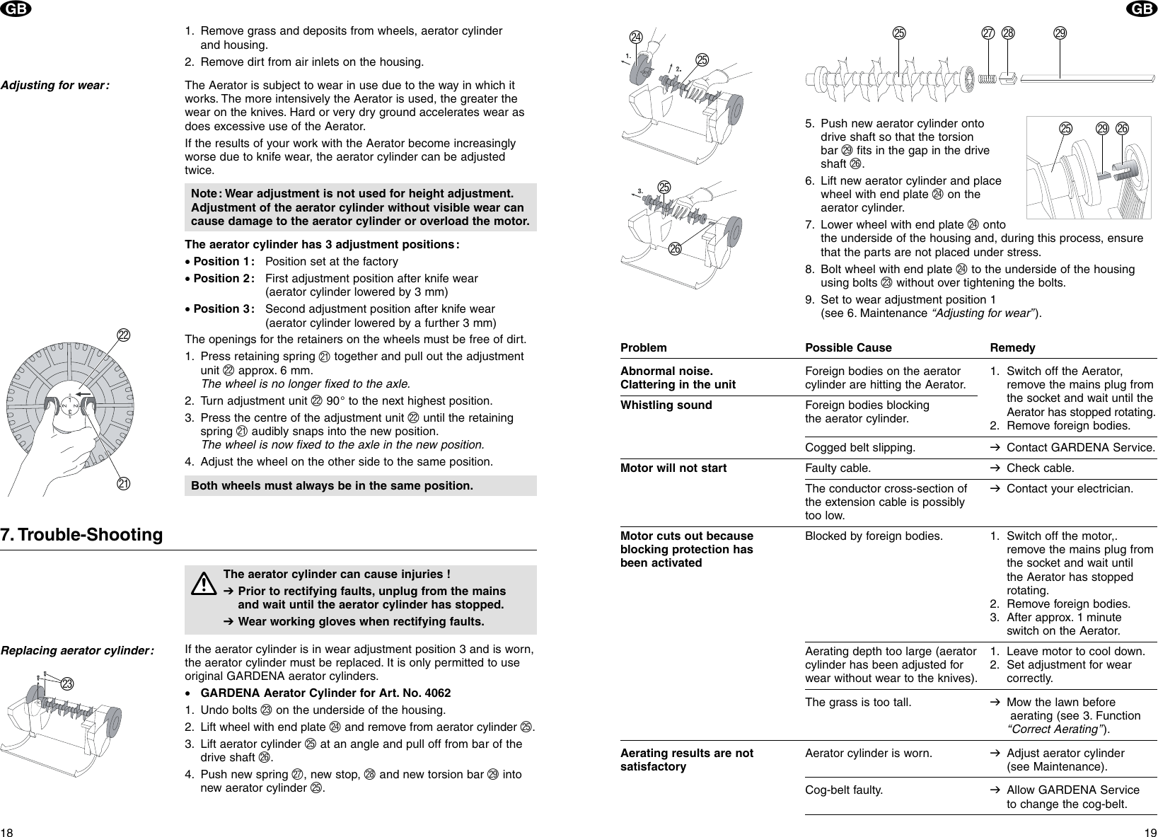 Page 5 of 7 - Gardena Gardena-Evc-1000-30-Users-Manual- OM, Gardena, Electric Aerator, Art 04062-20, 2002-12  Gardena-evc-1000-30-users-manual