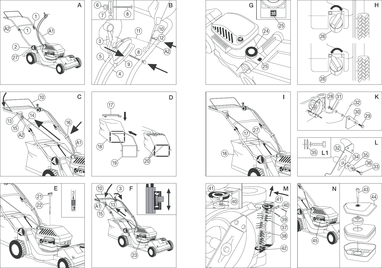 Page 3 of 10 - Gardena Gardena-Hb-40-Mulchcut-Hb-40-Art-4005-Users-Manual- OM, Gardena, Hattrick, Art 04005-20, 04010-20, 2002-12  Gardena-hb-40-mulchcut-hb-40-art-4005-users-manual