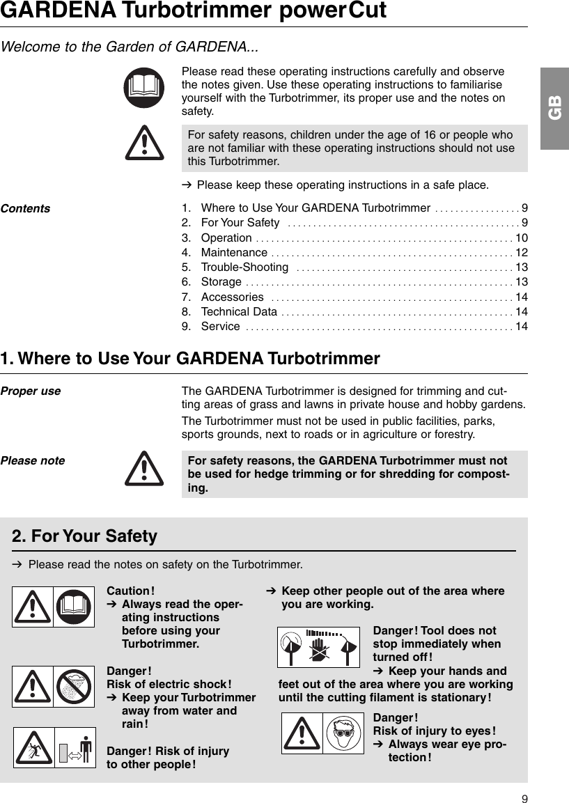 Page 2 of 8 - Gardena Gardena-Lawn-Mower-Users-Manual- 2404-20.960.04_01.12.2003  Gardena-lawn-mower-users-manual