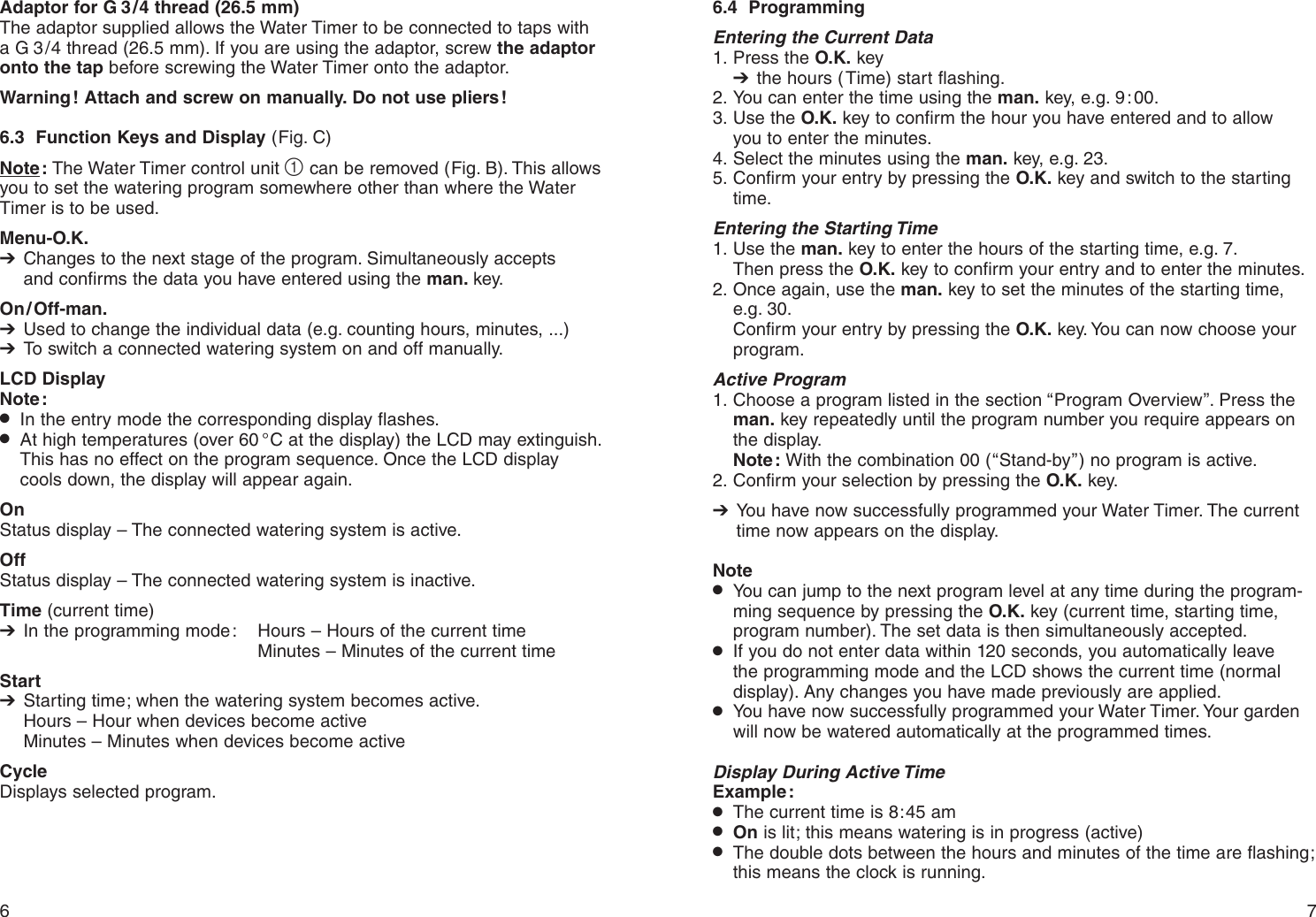 Page 4 of 9 - Gardena Gardena-Water-Timer-Electronic-T-14-E-Operating-Instructions-  Gardena-water-timer-electronic-t-14-e-operating-instructions