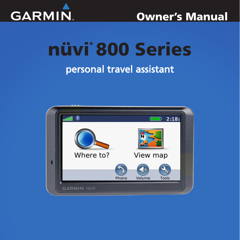 Owner’s Manualnüvi® 800 Seriespersonal travel assistant