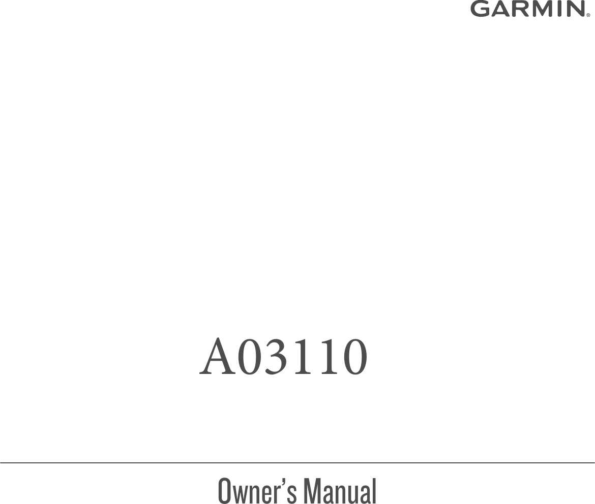 A03110Owner’s Manual