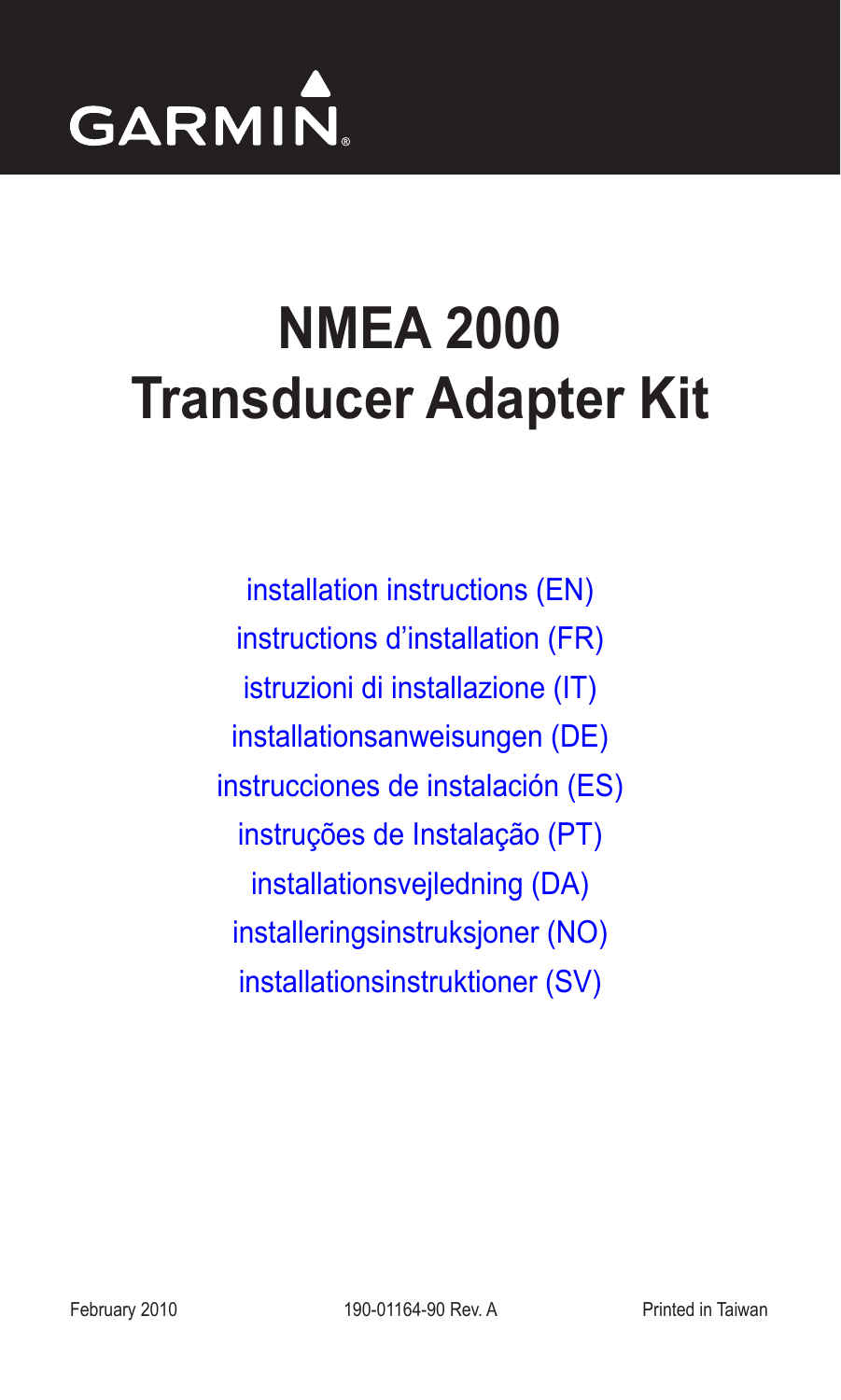 Garmin 344 M Nmea 2000 Transducer Adapter Kit Manual Installation