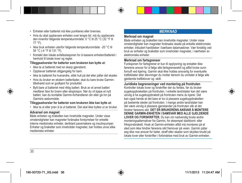 Page 36 of Garmin A3AVGD01 Low Power Transmitter (2400-2483.5 MHz) User Manual 2