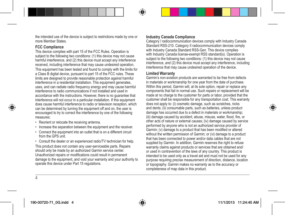 Page 4 of Garmin A3AVGD01 Low Power Transmitter (2400-2483.5 MHz) User Manual 2
