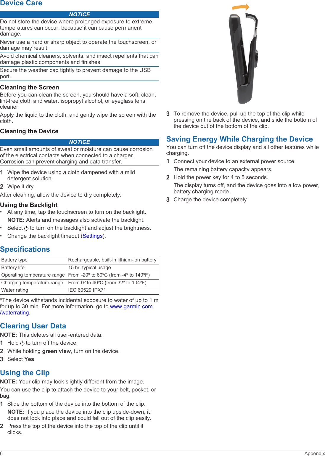 Page 10 of 12 - Garmin Garmin-Approach-G8-Owners-Manual-  Garmin-approach-g8-owners-manual