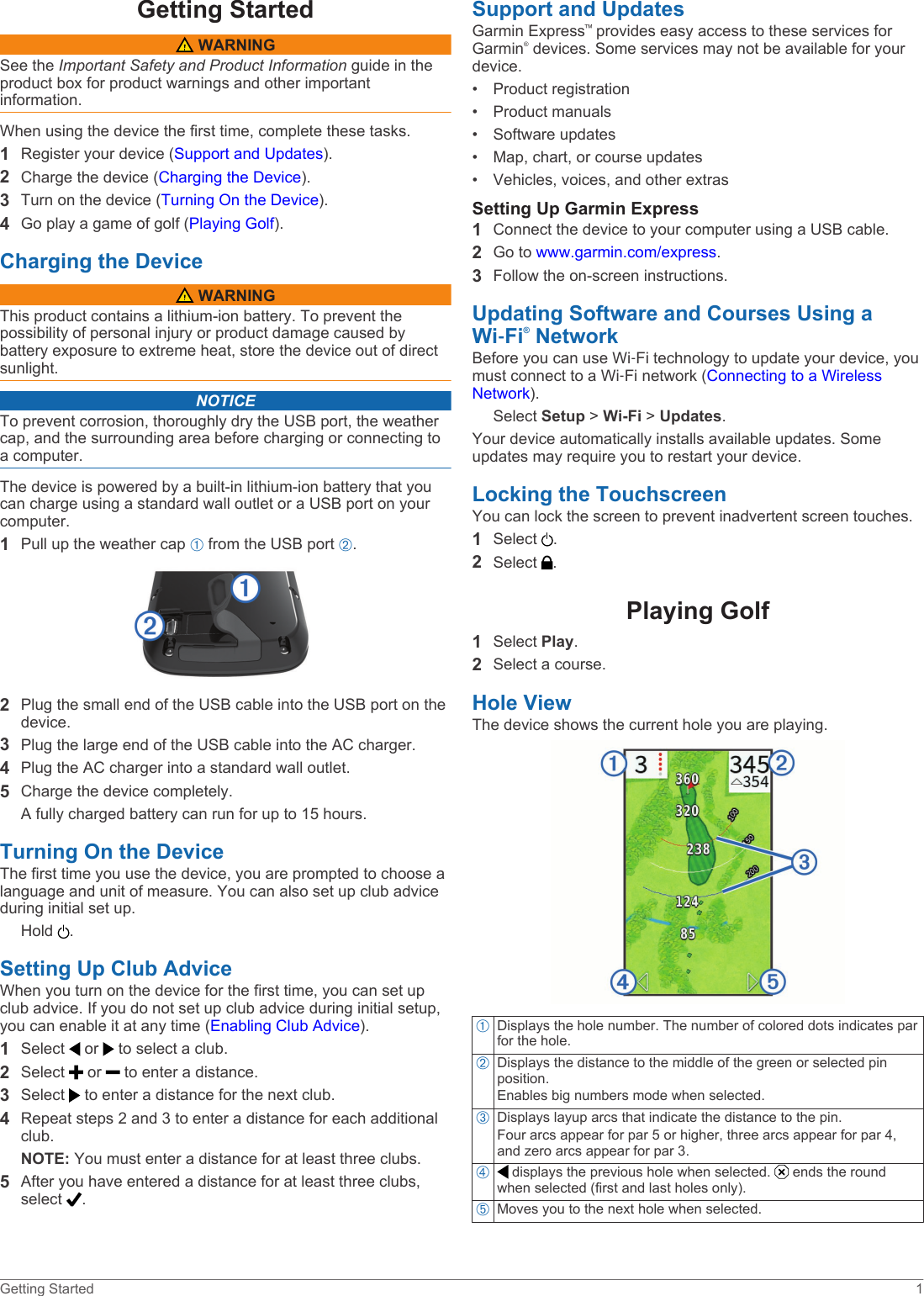 Page 5 of 12 - Garmin Garmin-Approach-G8-Owners-Manual-  Garmin-approach-g8-owners-manual