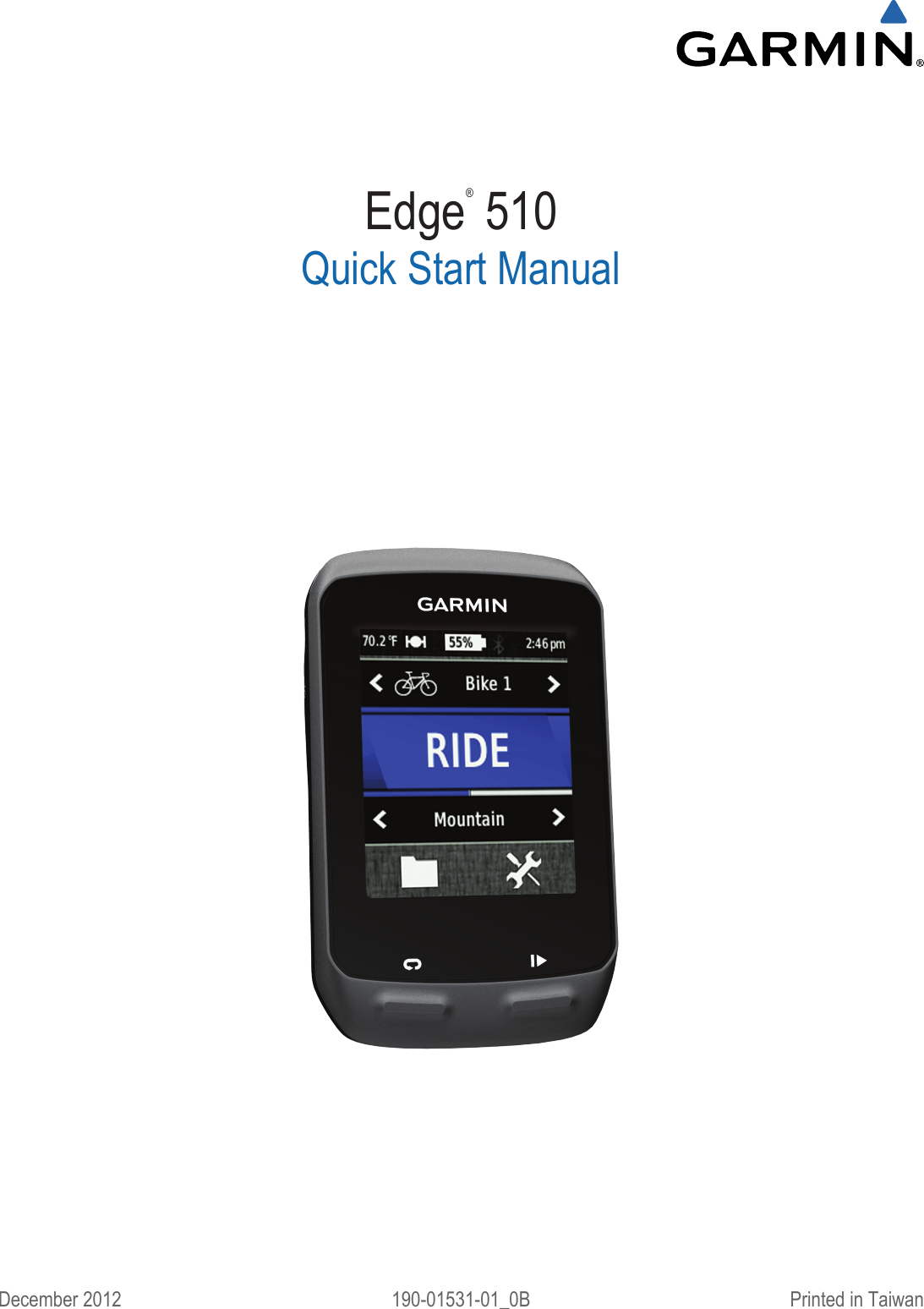 Page 1 of 8 - Garmin Garmin-Edge-510-Quick-Start-Guide-  Garmin-edge-510-quick-start-guide
