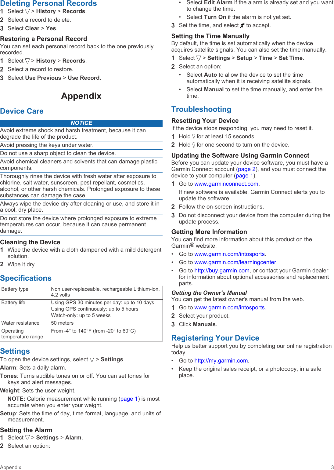 Page 7 of 10 - Garmin Garmin-Forerunner-10-Owners-Manual-  Garmin-forerunner-10-owners-manual