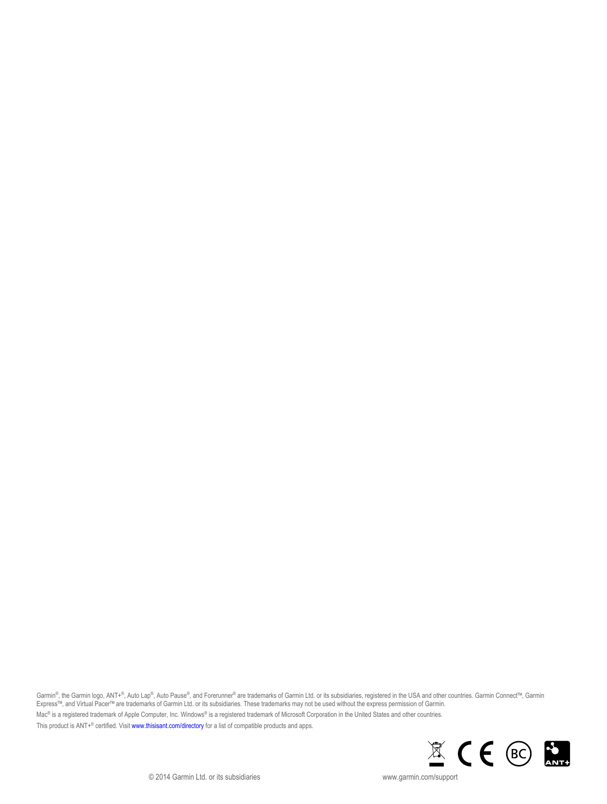 Page 8 of 8 - Garmin Garmin-Forerunner-15-Owners-Manual- Garmin-forerunner-15-owners-manual