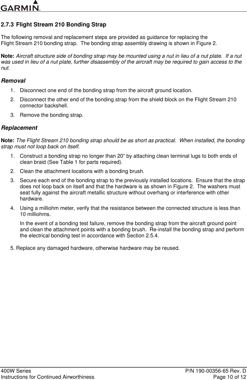 Page 10 of 12 - Garmin Garmin-Garmin-Part-23-Aml-Stc-Sa01933La-D-Instruction-Manual 190-00356-65_0D