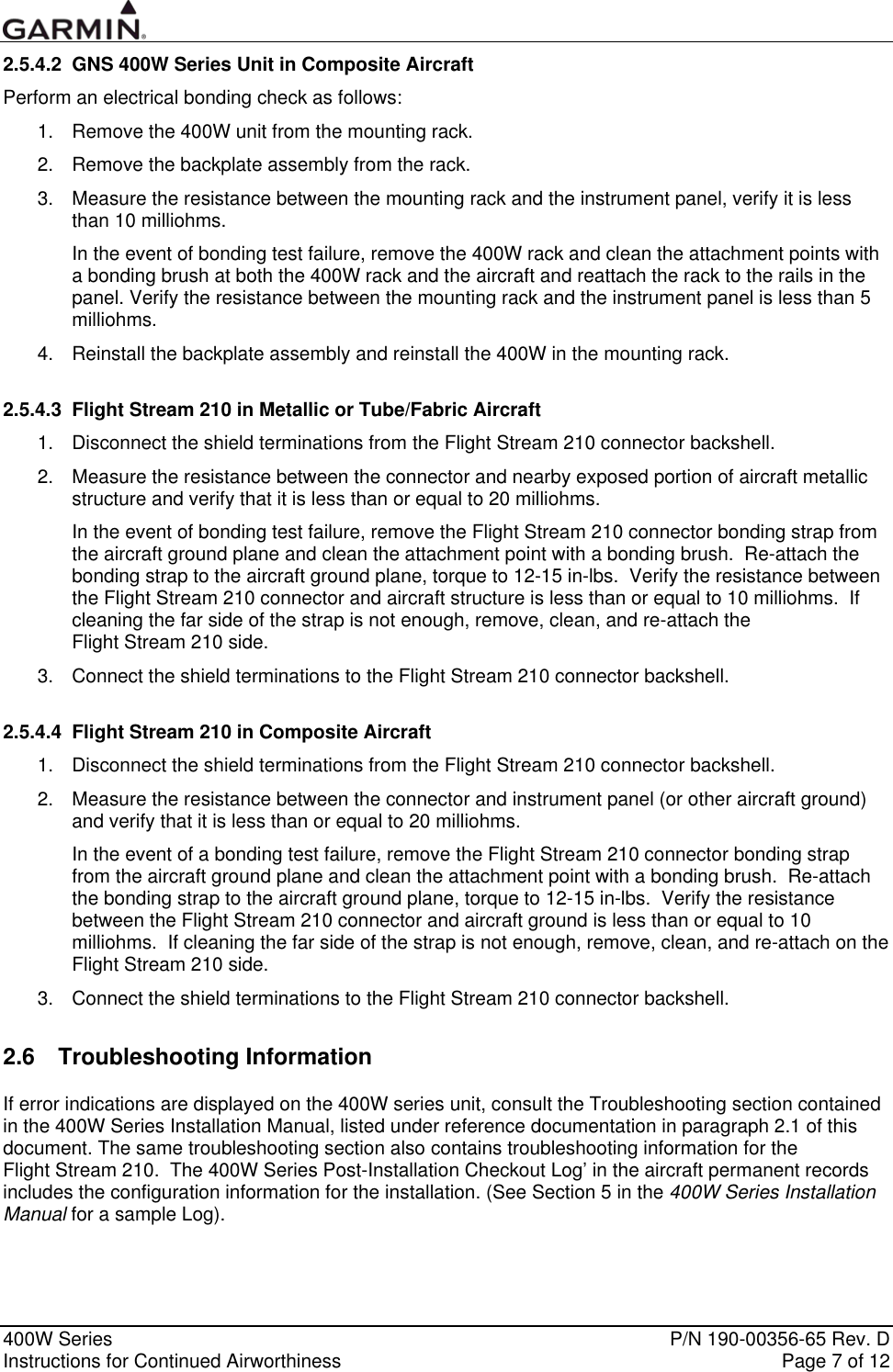 Page 7 of 12 - Garmin Garmin-Garmin-Part-23-Aml-Stc-Sa01933La-D-Instruction-Manual 190-00356-65_0D